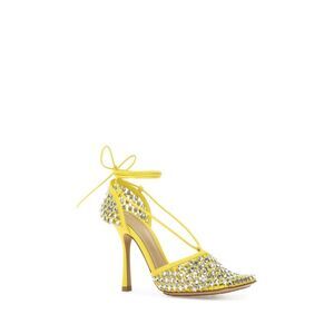 BOTTEGA VENETA Womens Yellow Tie Square Toe Stiletto Slip On Pumps Shoes 39.5